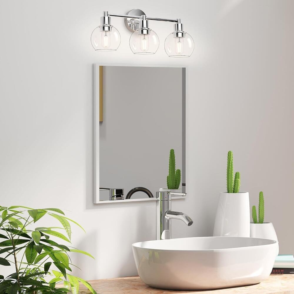 3 Lights Bathroom Vanity Light Fixtures Chrome, Bathroom Lights Over Mirror, Ind - Picture 5 of 5